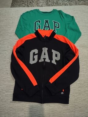 🔥 GAP Boys XXL: Green Long Sleeve + Black Neon Jacket